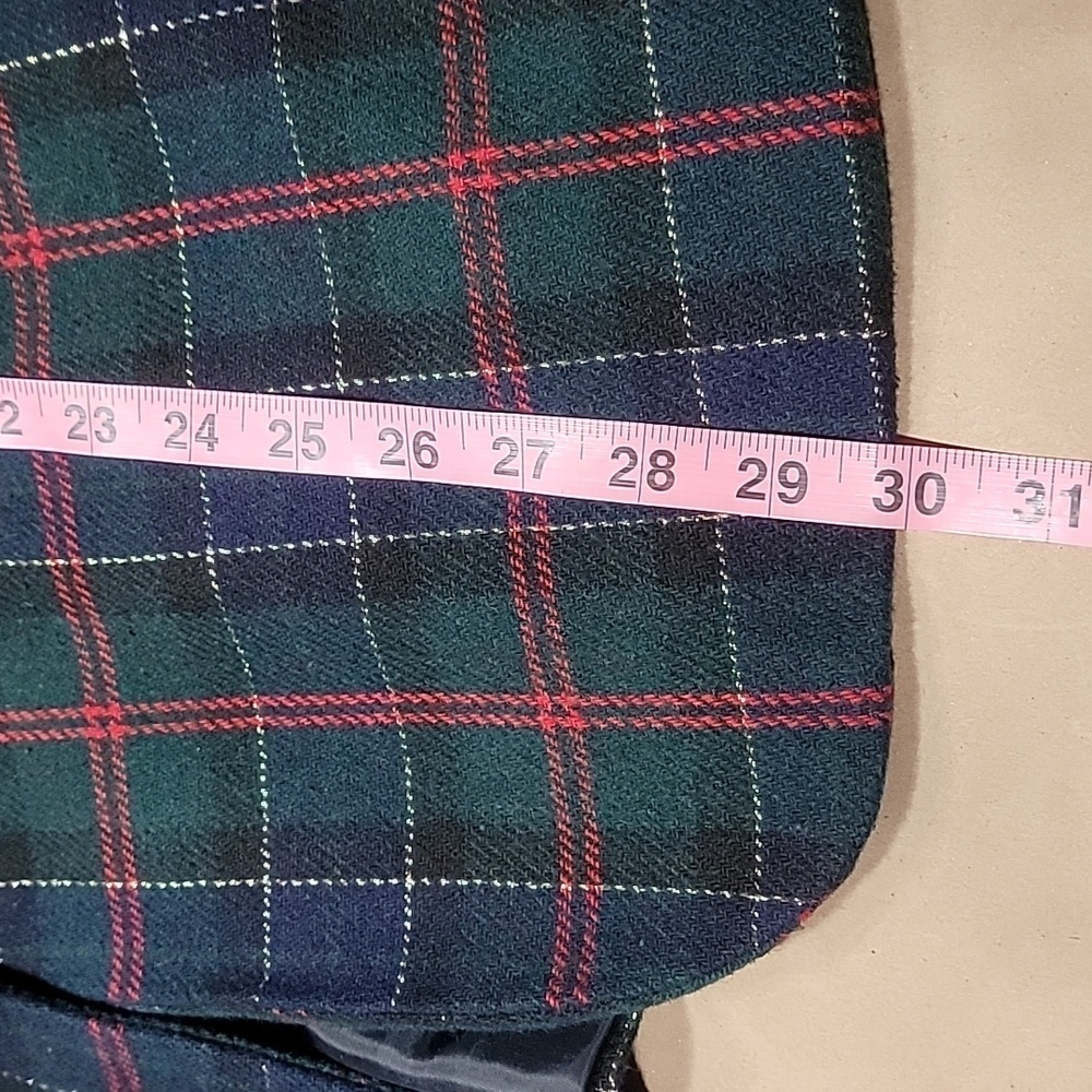 Vintage Sag Harbor Size 16 Green, Red, Blue and Gold Plaid Wool Blend Blazer - Picture 9 of 11